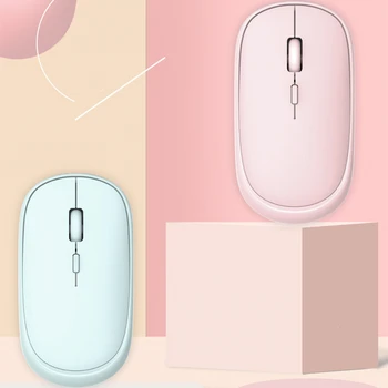 

Bluetooth Wireless Computer Mouse Optical Ergonomic Mause 1600DPI PC Office Home Mice USB BT Dual Mode Pink Mice For Girl Laptop