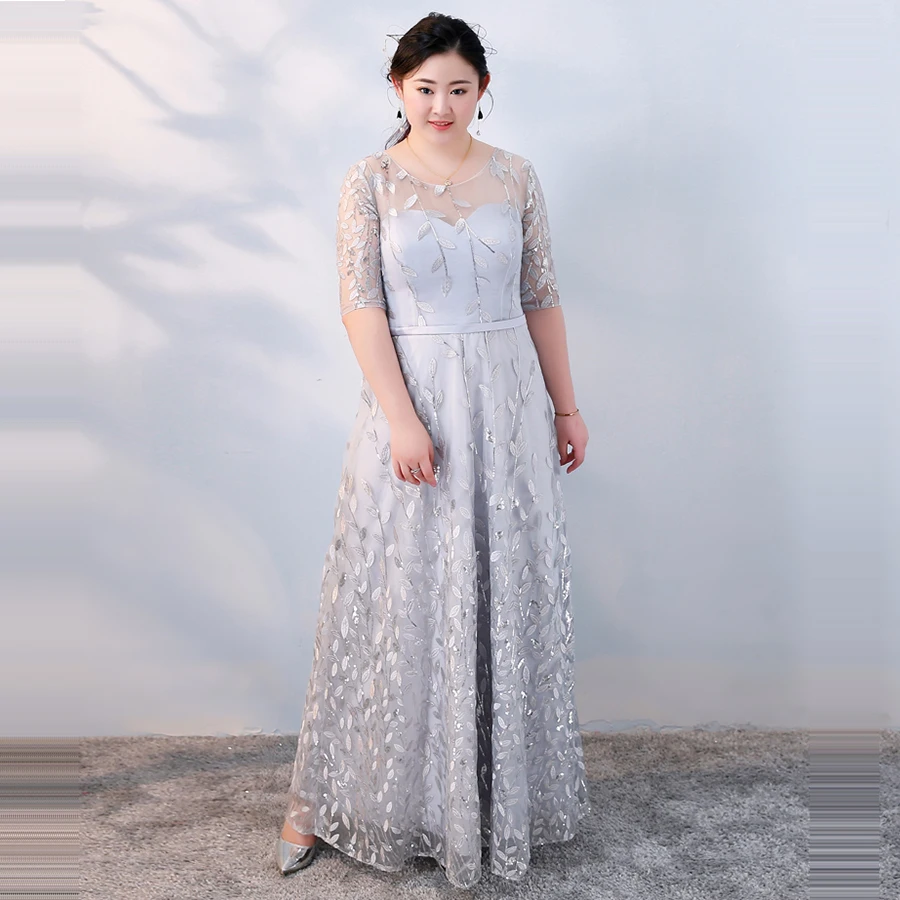Простые Вечерние платья с О-образным вырезом и коротким рукавом Robe De Soiree размера плюс женские вечерние платья с вышивкой и блестками вечерние платья T124