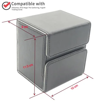 

Magic Pokemon/YuGiOh Trading Card Deck Case for Magic/Pokemon/YuGiOh Trading Card mtg Deck Box: Black