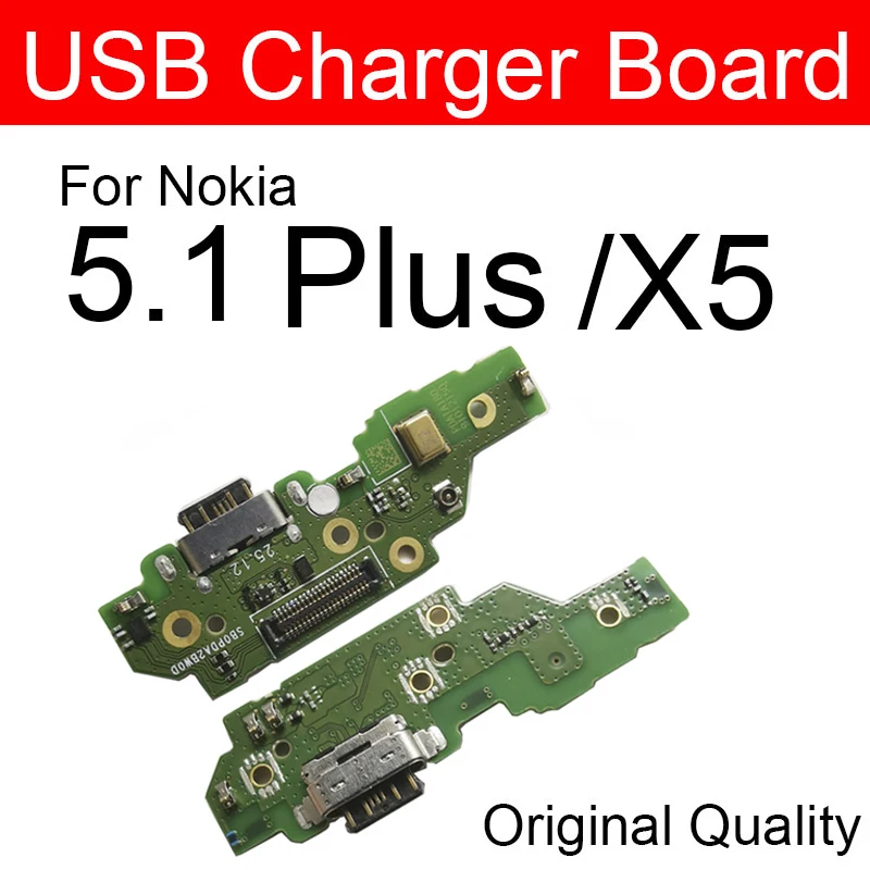 Плата для зарядки микрофона и USB для Nokia 1, 2, 2,1, 3, 3,1, 5, 5,1 Plus, X5, 2GEN, TA-1054, микрофонная зарядка, usb-разъем, запасная плата - Цвет: For NK X5 With IC