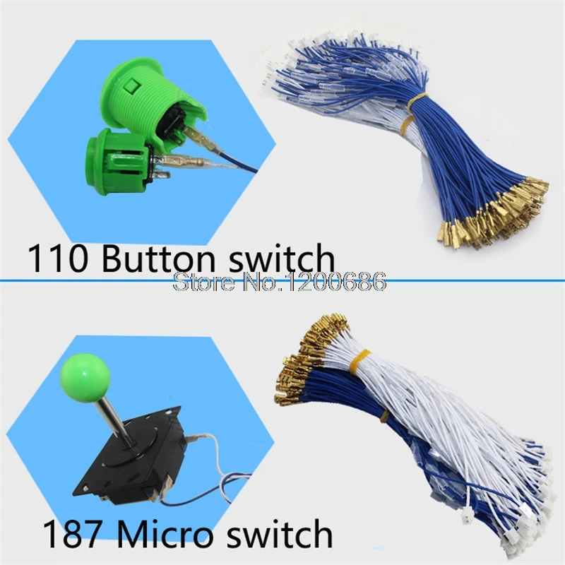 

20CM Arcade Game Rocker wire harness PC PS3 PS4 110 switch Computer Rocker Button wire harness 187 Micro switch cable