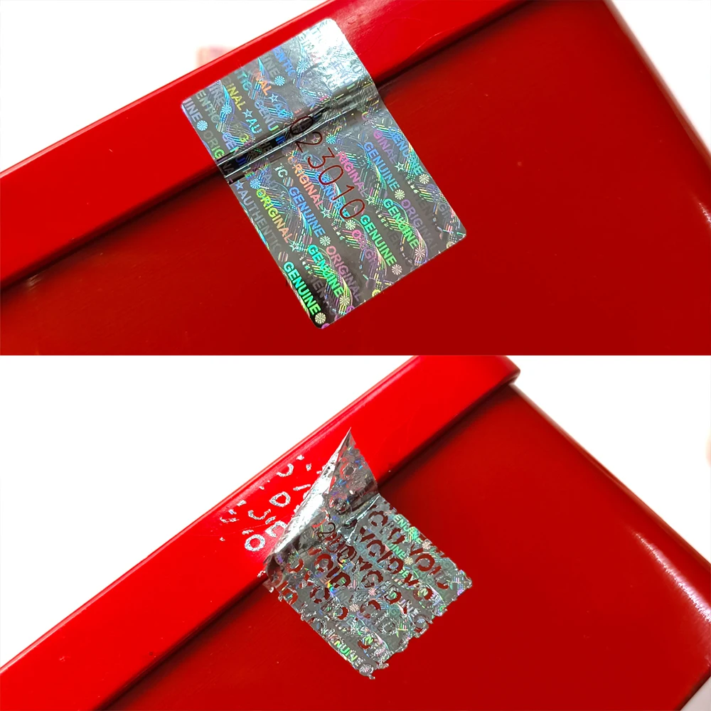 높은 보안 홀로그램 스티커, 2x3cm 실버, 정통 보증, 빈 씰 홀로그램 라벨, 고유 번호 접착 라벨 포함