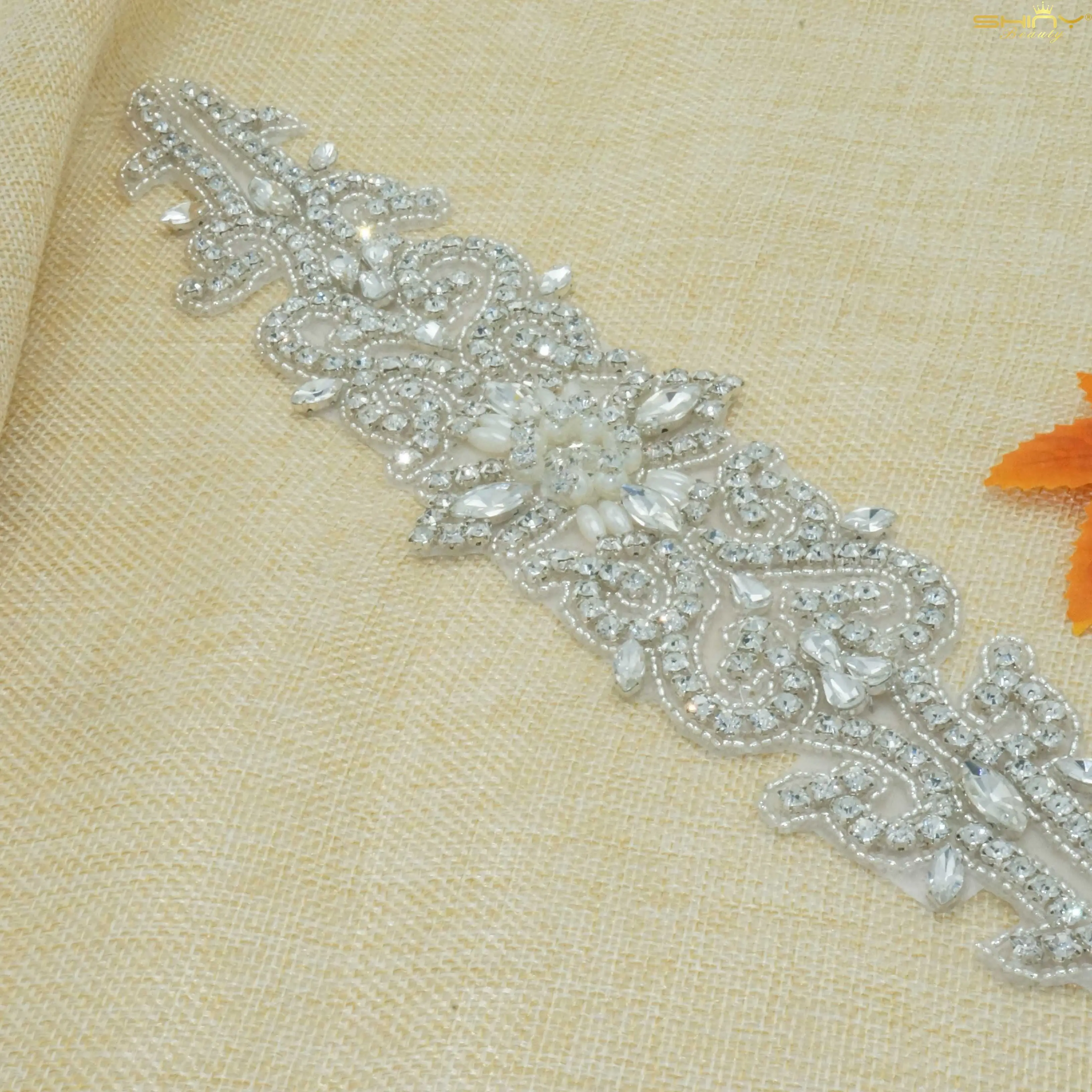 RA-204-1pc ShiDianYi Серебряный свадебный пояс Аппликация Кристалл жемчуг ленты Свадьба для невесты подружки невесты Dresses-M1105 - Цвет: RA-204-1pc