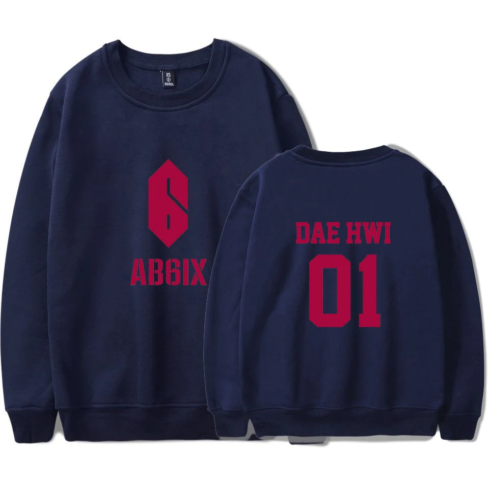 Kpop AB6IX толстовка с круглым вырезом Женская Новая модная белая толстовка женская K pop толстовка с круглым вырезом Harajuku