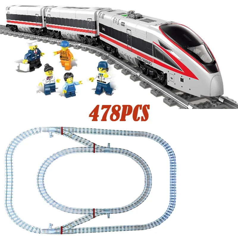 Радиоуправляемый поезд, блок, Электрический поезд, набор поездов, железная дорога, набор, пульт дистанционного управления, поезд, игрушка, электрическая железная дорога, игрушки для детей, строительные блоки, игрушка - Цвет: model3-478pcs