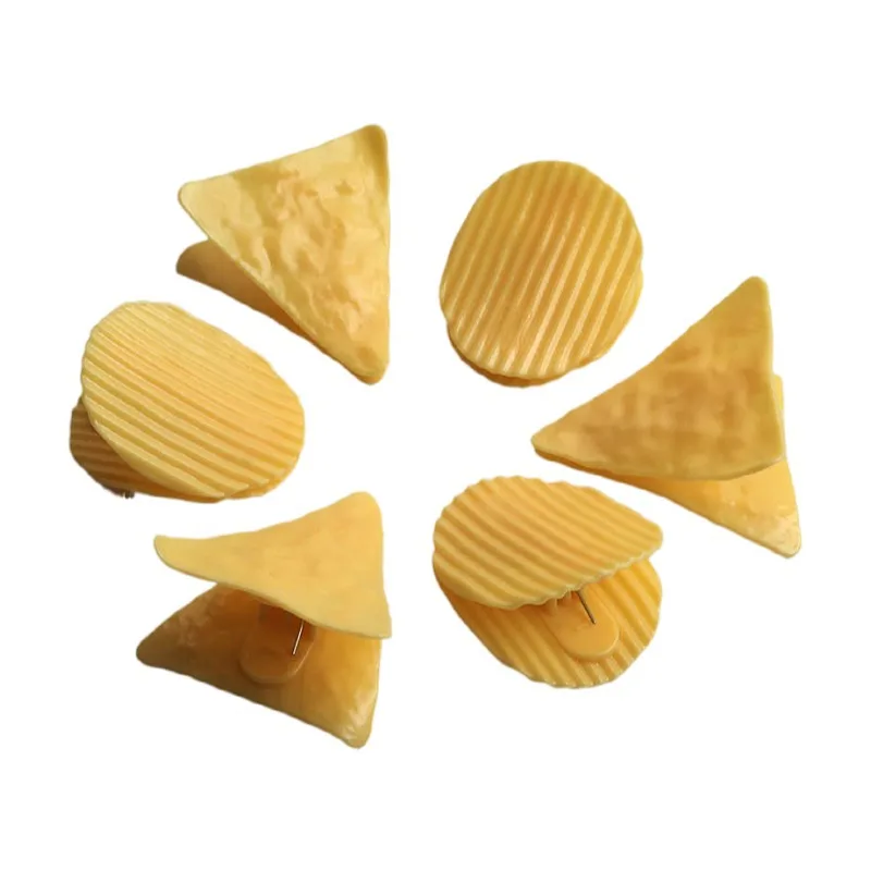 6Pcs/lot Creative Potato Chips Plastic Bag Chip Clips, Fresh Food Clips, Photo File Clamps, Seal Grip for Kitchen Seal 6pcs set plastic hooks nylon spring clamps set for kitchen clothes woodworking paper photo backdrop background clips diy tools