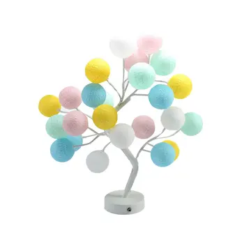 

Led Cotton Ball Tree Light Lantern Bedside Lamp Usb Girl Heart Room Decoration Table Lamp Bedroom Dormitory Romantic Layout