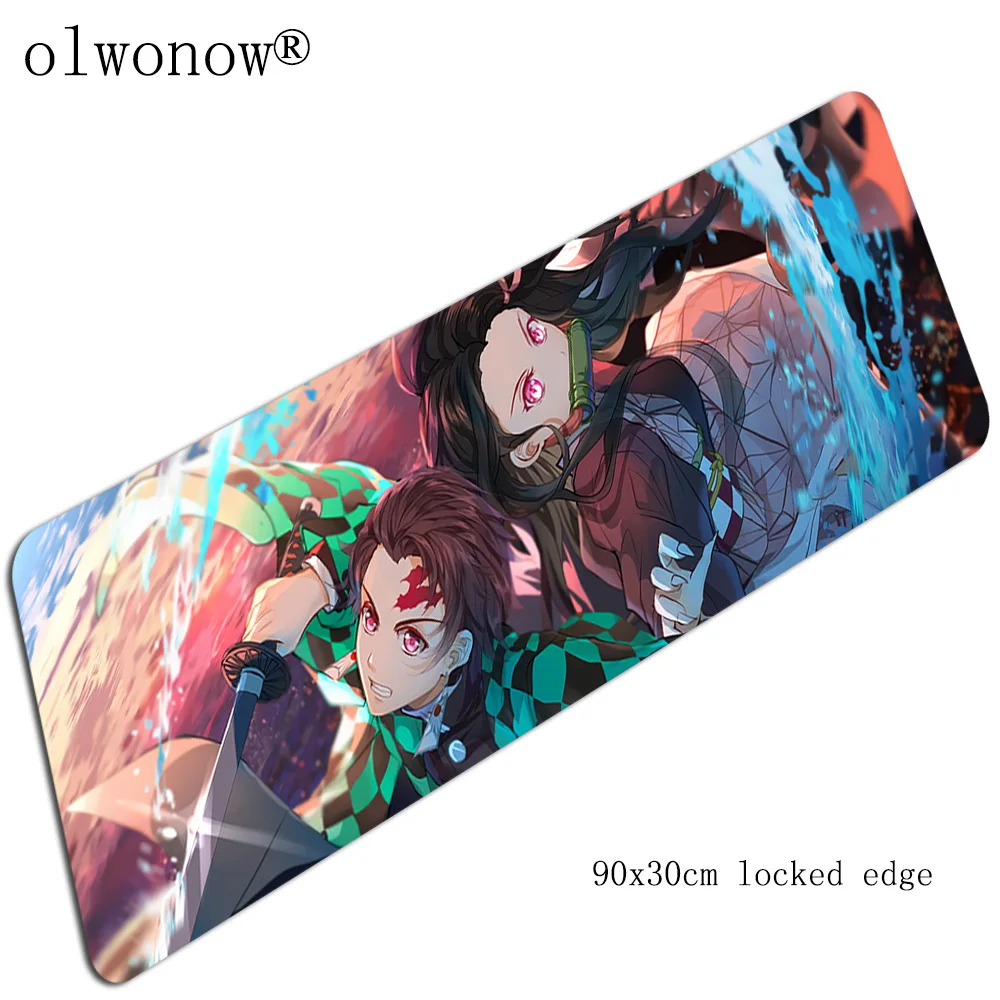 Kimetsu no Yaiba pad мышь HD Печать компьютерный коврик для мыши 90x30 см падмаус Самый дешевый коврик для Мыши Эргономичный гаджет коврик для рабочего стола - Цвет: Size 900x300x2mm