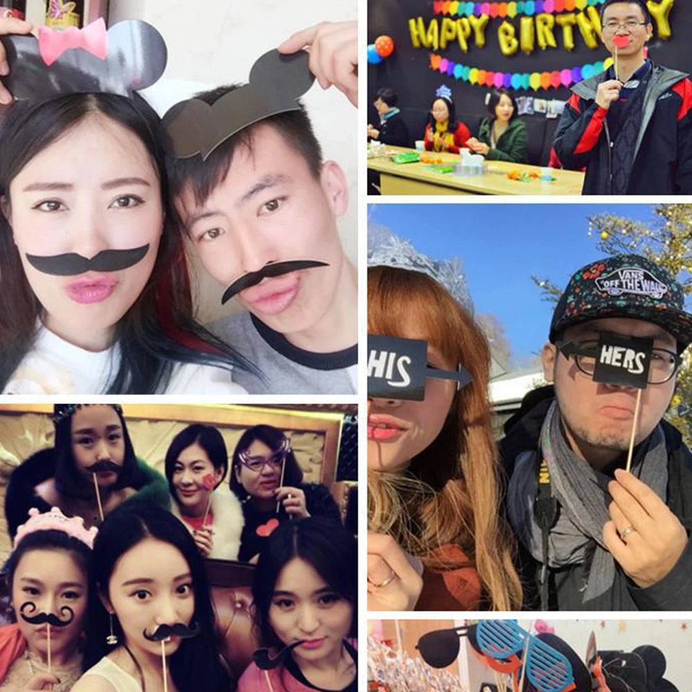 30pcs Wedding Decor Birthday Party Photo Props DIY Bride To Be Funny Photobooth Props Decoration