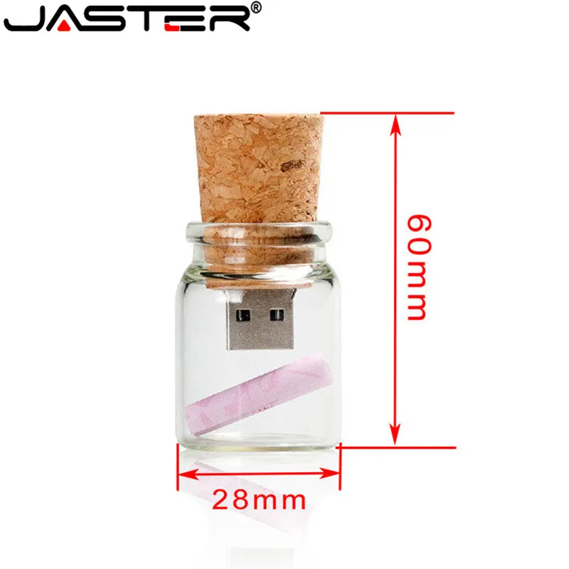 USB 2.0 Flash Drive 8GB 16GB 32GB 64GB in wood box + wishing bottle for Wedding Gift usb flash drive flash drive