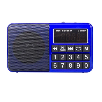 

L-238SW Mini Portable Digital Multi Full Band FM Am Mw Sw Radio Receiver Support From Tf Card and USB Flash Drive(Blue)