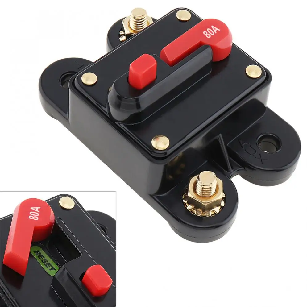 

80A DC 12V Car Audio Amplifier Circuit Breaker Fuse Holder AGU Style Stereo Amplifier Refit