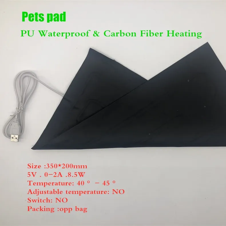Pets pad Usb нагреватель 5 в 1 2 3 прокладки из углеродного волокна 3 уровня регулируемый водонепроницаемый теплый нагреватель usb нагреватель для жилета куртка для домашних животных обувь для ног - Цвет: Pets pad