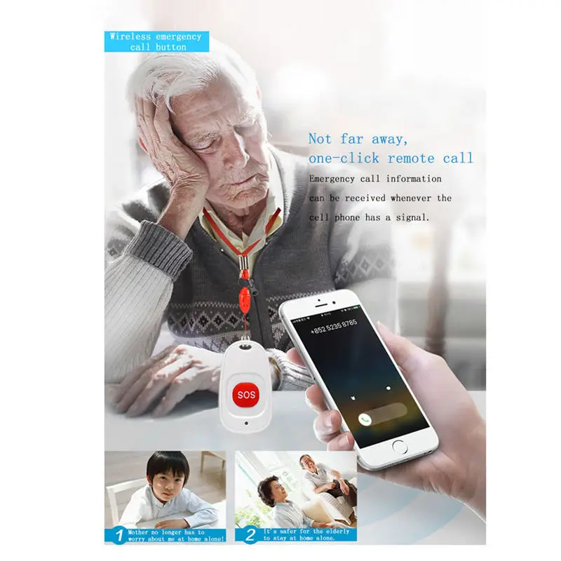 Gsm Wireless Home Burglar Alarm System SOS Motion Door Window Sensor Security(EU Plug