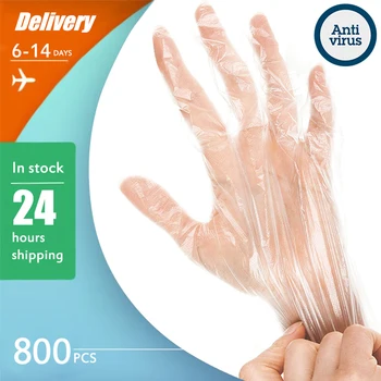 

Transparent 100-800PCS Disposable Gloves Anti Virus Kitchen Cooking Eco-friendly For Food Cleaning Plastic Disposable Gloves