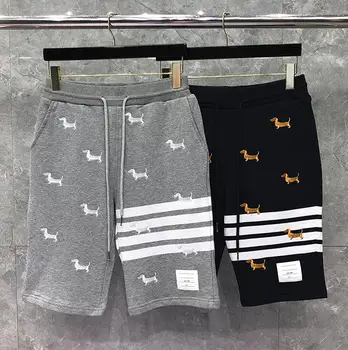 

2020 Fashion TB THOM Brand Men Summer Cotton Casual Sports Trousers Puppy Embroidery Mens Jogger Track Shorts