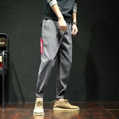 Разборчивые мужские брюки по щиколотку Hombres Pantalones, мужские шаровары, свободные мужские спортивные штаны, хлопковые повседневные штаны для мужчин 5XL - Цвет: K04 grey