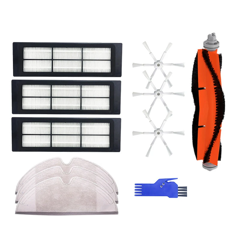 

11Pcs Cleaning Mop 6 Arms Side Brush HEPA Filter Main Brush with Blue Comb for XIAOMI Vacuum Cleaner Replacement Parts