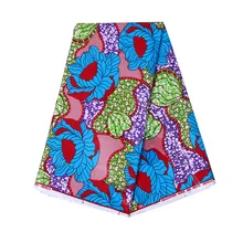 Красивый, красочный, цветочный узор, принт в африканском стиле, Анкара, высокое качество, настоящая, настоящая, Голландская, восковая, хлопковая ткань, 6 ярдов