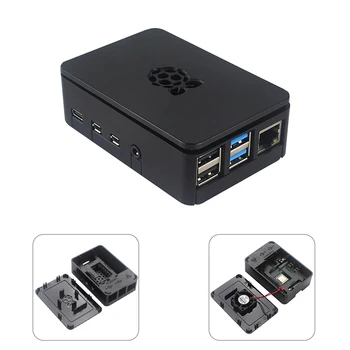 

Raspberry Pi 4 Case ABS Shell Plastic Box Black White Clear Protective Enclosure Support Cooling Fan for Raspberry Pi 4 Model B