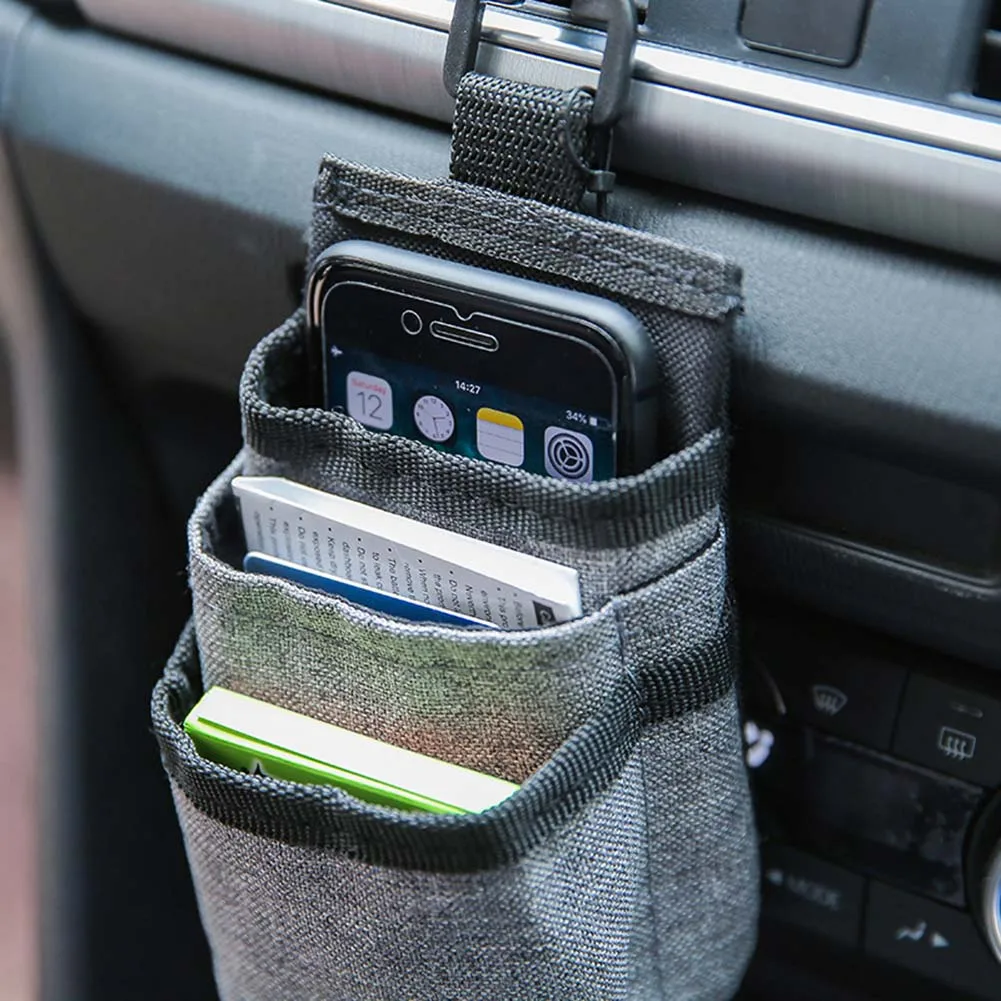 KAMLIKE Car Air Vent Storage Bag Multifunzionale Air Vent Auto Pocket Car Pocket Automotive Air Vent Cellulare Pouch archiviazione per i telefoni astuti Penne Monete Maps