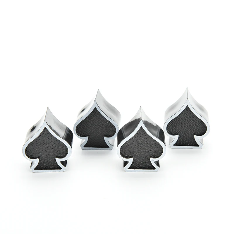 4 шт. Универсальный горный велосипед Spades шины клапан крышка s Черное сердце автомобильная шина воздушный клапан крышка s велосипедный колпачок клапана на колесе диски