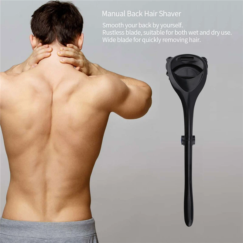

Foldable Back Shaver Manual Long Handle Dual Shaving Head Back Hair Remover DIY Body Hair Trimmer Men Chest Hair Razor Cutter 31