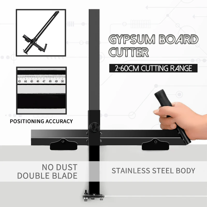 

Manual Portable Gypsum Board Cutter Hand Push Stainless Steel Drywall Cutting Artifact Tool Woodworking Cutting Board Tools