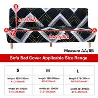 Stretch Futon Sofa Bed Cover Jacquard All-inclusive Armless Futon Cover with Skirt Ruffled Sofa Cover Furniture Protector 1PC 2