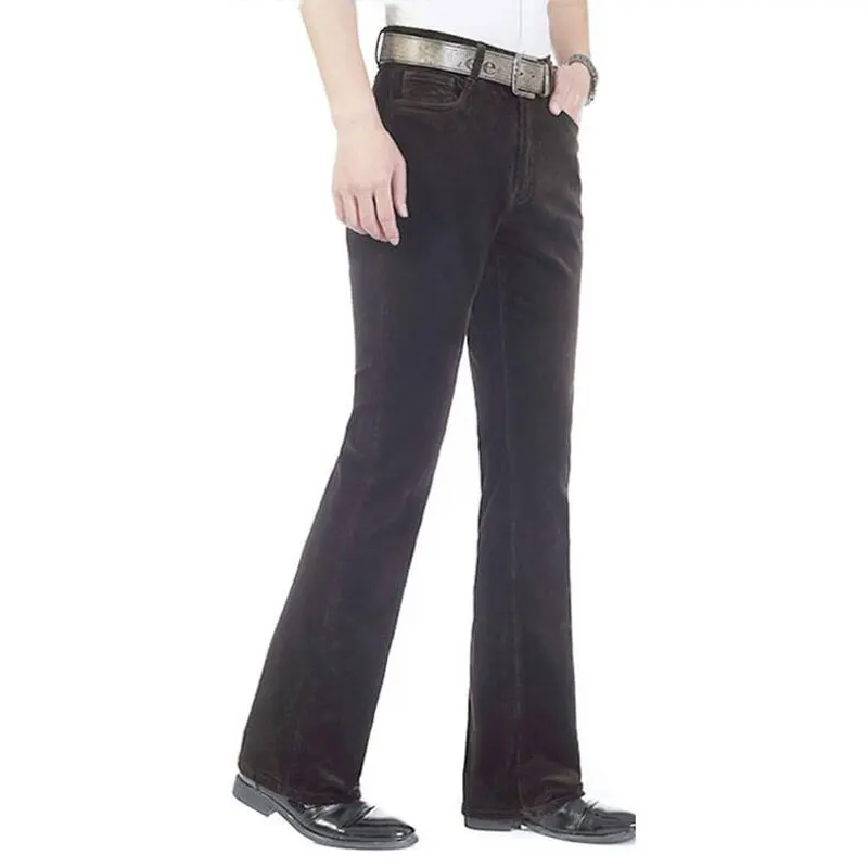 Men's Casual Pants Business Casual Pants Corduroy Bell-Bottom Trousers Korean Style Stretch Boot cut Trousers