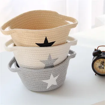 

Five-Pointed Star Cotton Rope Storage Baskets Hand Woven Dirty Clothes Laundry Basket Baby Kids Toys Sundries Organizer Hamper