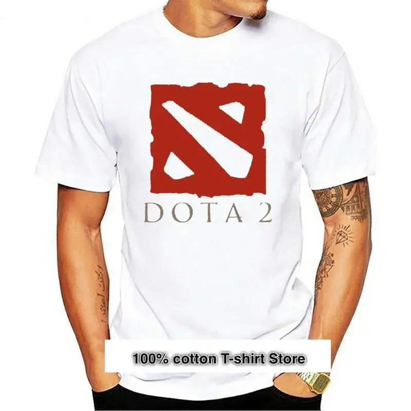 Camiseta negra de манга corta para hombre Defensa DE LOS ancстроs с принтом letras multijugador DOTA 2 S-2XL | Мужская