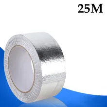 25M x 48mm feuille d'aluminium ruban adhésif compartiment moteur de voiture Intercooler tuyau d'huile isolation thermique tuyau d'air Turbo ruban auto-adhésif(China)