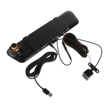 

V40 Vehicle Recorder Two-lens Rear View Mirror Camera Video Dashcamera Full HD