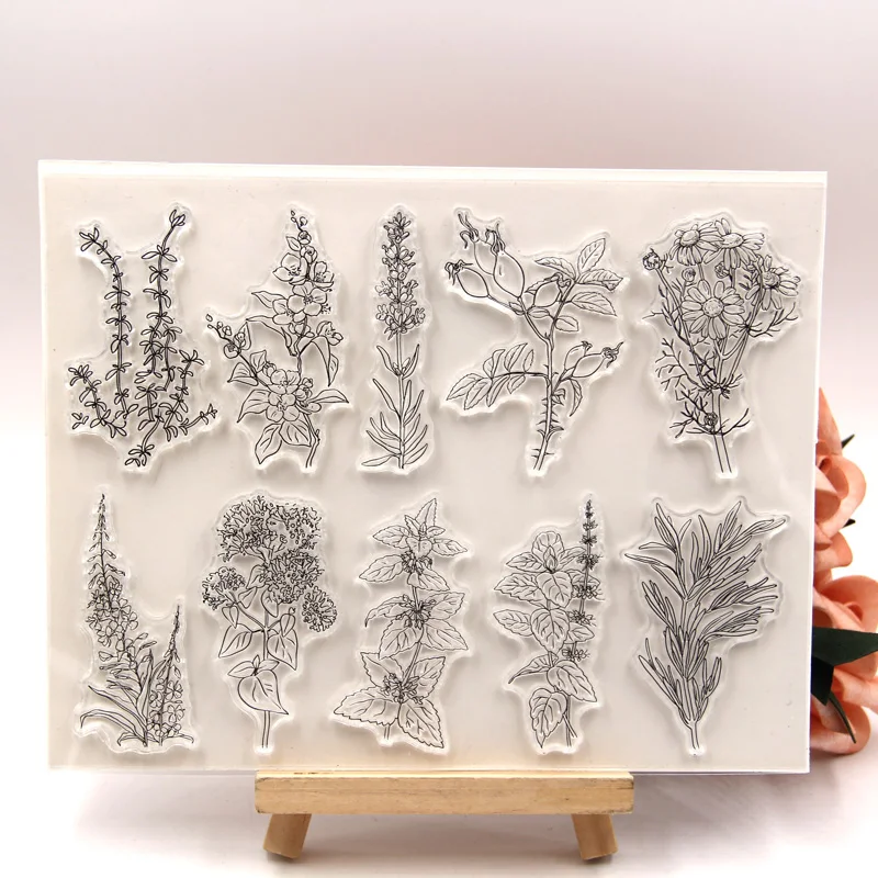 KLJUYP Plants stamp Transparent Clear Silicone Stamps for DIY Scrapbooking/Card Making/Kids Crafts Decoration Supplies clear stamps silicone stamps