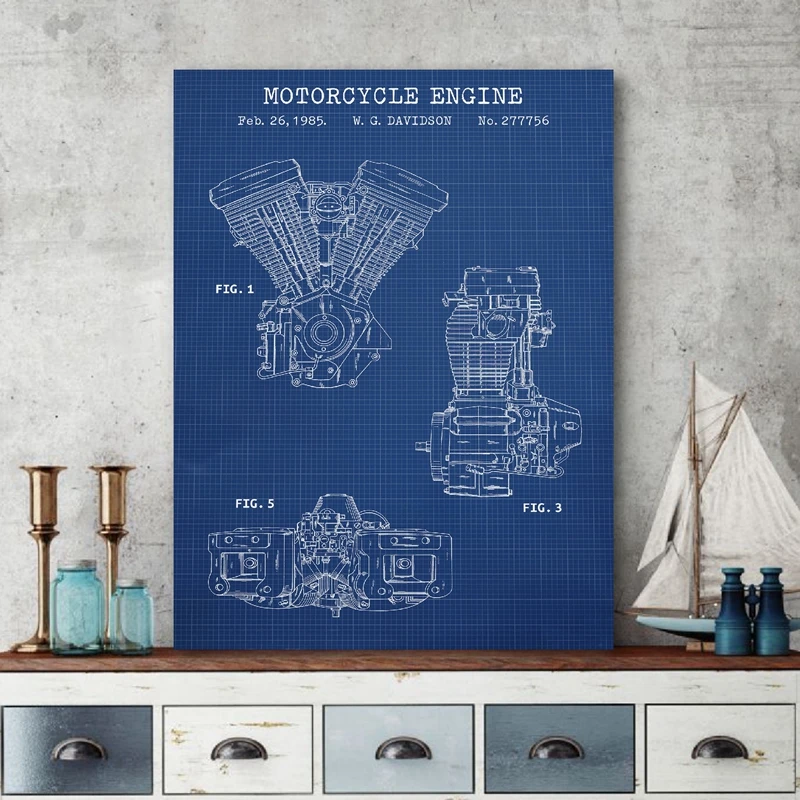 Motorcycle-Engine-Blueprint-Art-Canvas-Painting-Vintage-Poster-Industry-Prints-Wall-Pictures-Boys-Room-Decoration-Gift (1)