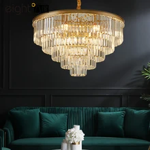 Хрустальная лампа для гостиной, люстра, новинка, круглый простой современный Европейский роскошный атмосферный светильник, роскошные лампы для ресторана