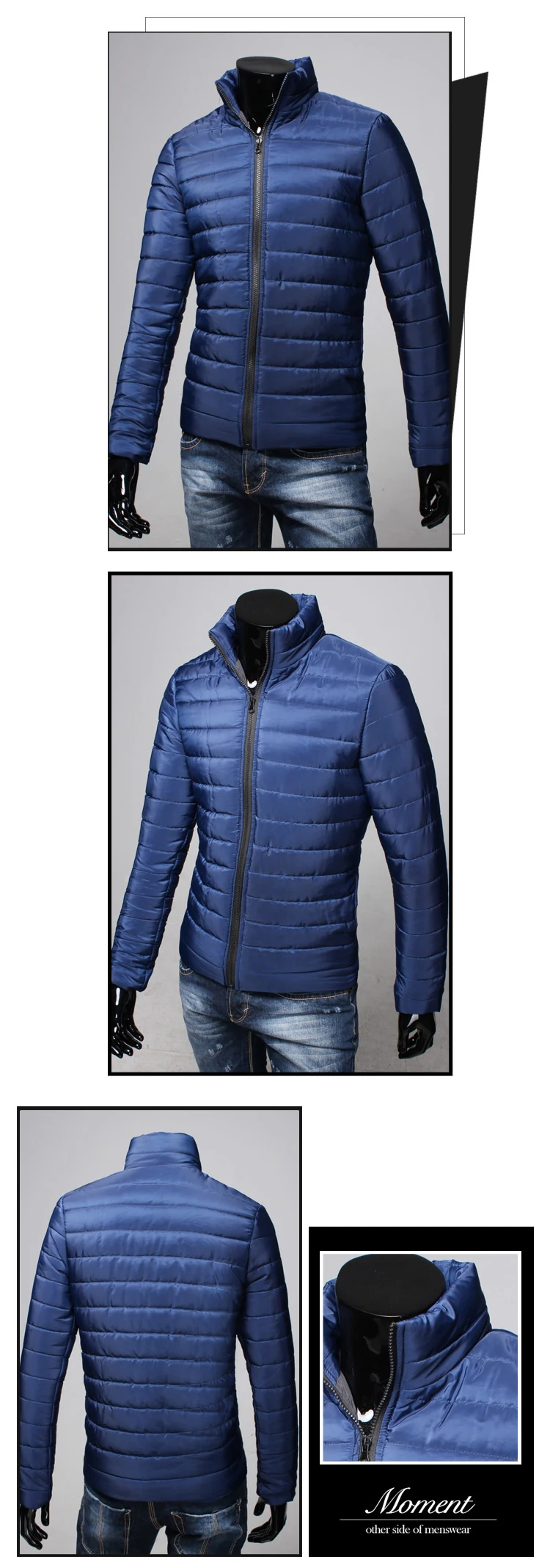 AliExpress, Новое Стильное хлопковое пальто, мужское пальто с хлопковой подкладкой, пуховик со стоячим воротником, одежда с хлопковой подкладкой, темно-синий, 10 тысяч