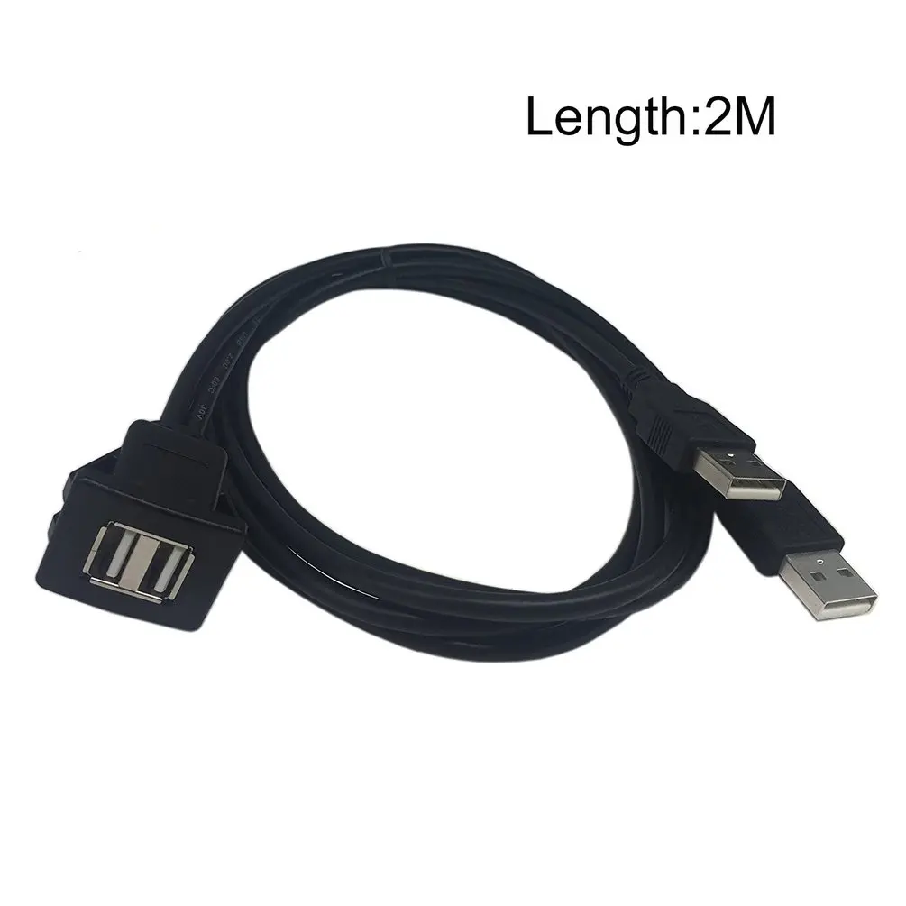 USB2.0 флеш-кабель 1 м/2 м двойной/один usb-порт расширение флеш-панели кабель для монтажа на панели для машины, лодки, мотоцикла
