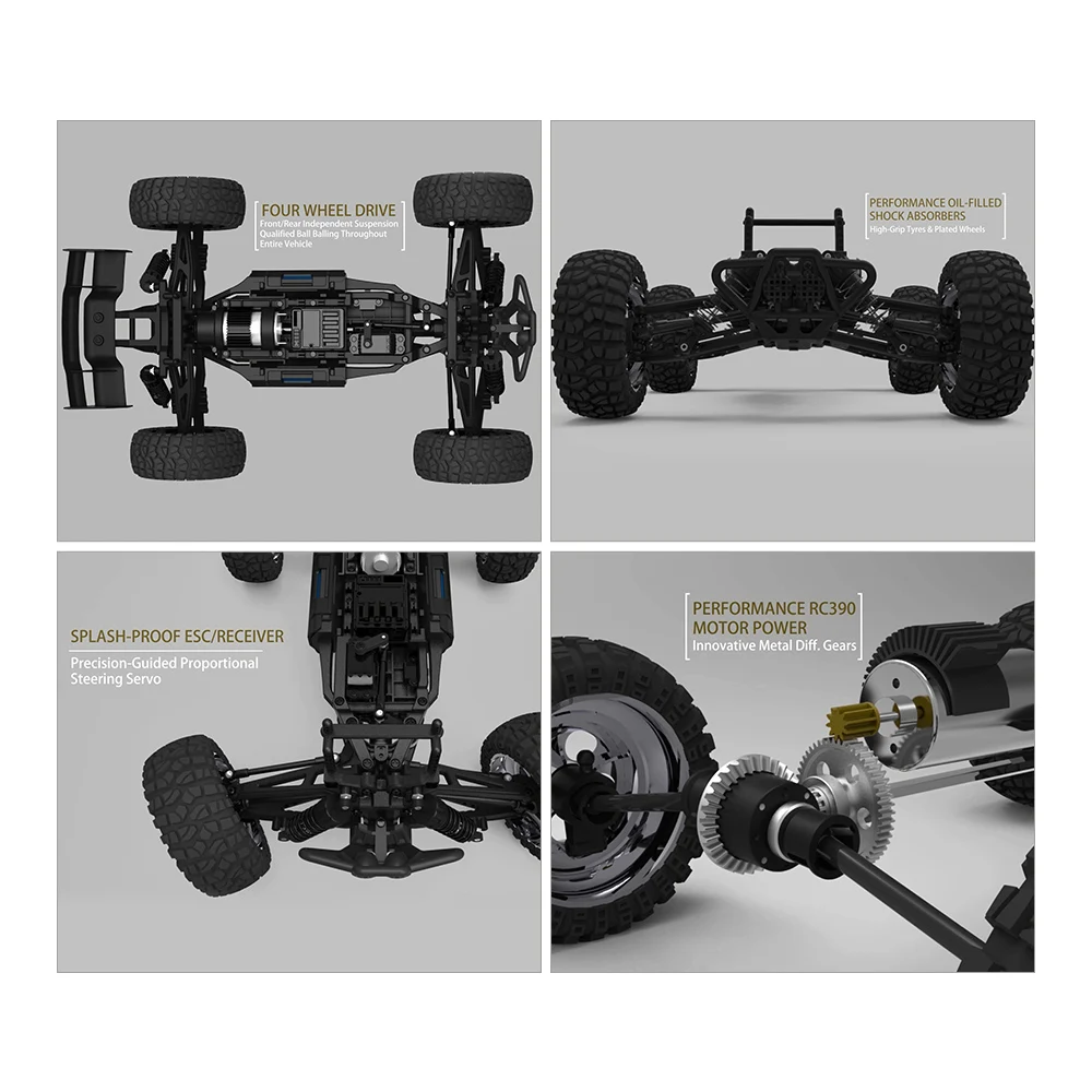 HBX 12891 1/12 2 4G 4WD водонепроницаемый Дезерт грузовик внедорожный RTR RC с светодиодный