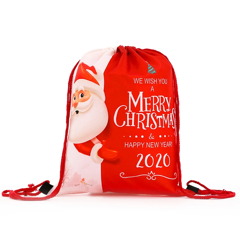 new backpack fashion Women mini drawstring Christmas Backpack 3D printing travel softback bags men mochila drawstring bag Girs