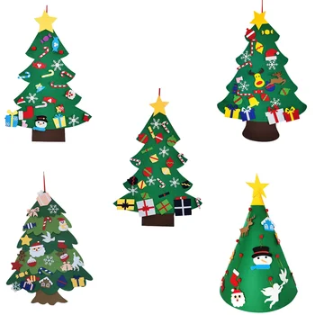 

70x95cm Three-dimensional Felt Christmas Tree/Xmas DIY/For Children/ New Year 2021 Gift Christmas Decorations for Home Ornaments