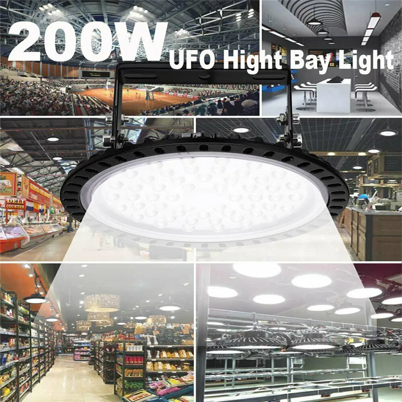 

50/100 Super Bright Round Ceiling LED Lights for Factory Workshop Gym Warehouse Durable Waterproof IP65 Modern Pendant Lights
