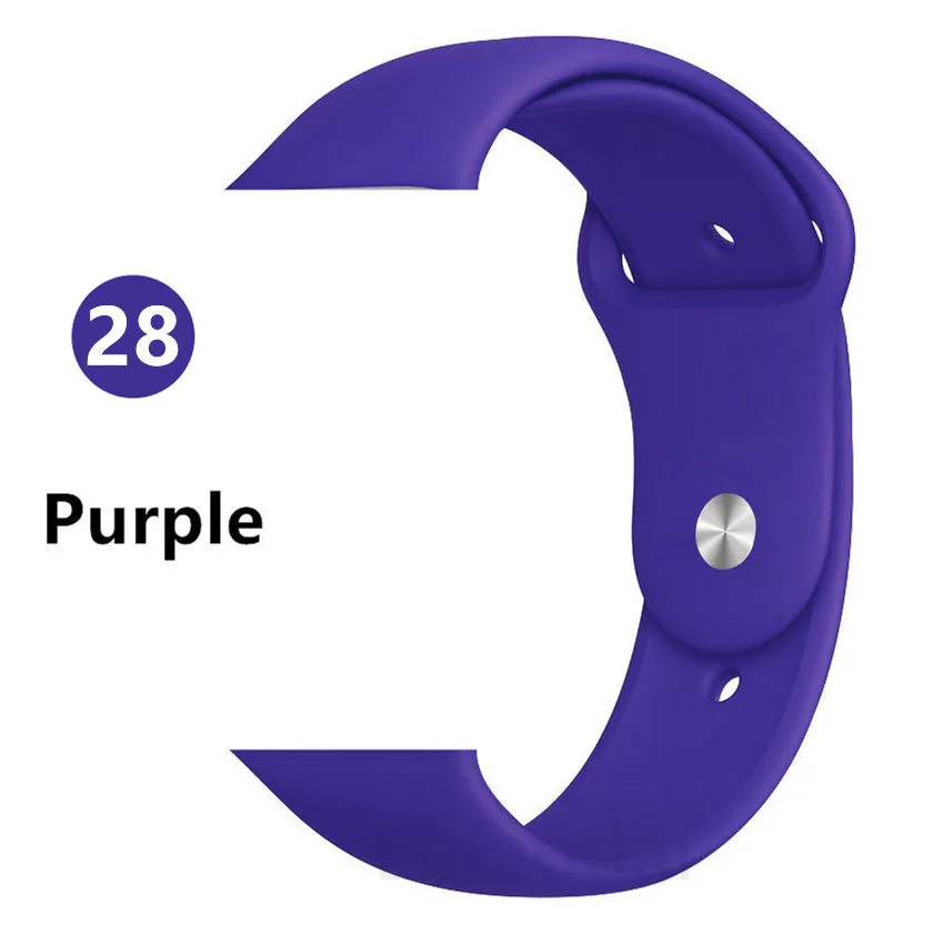 Daruyne мягкий силиконовый спортивный ремешок для Apple Watch серии 4 3 2 1 42 мм 38 мм 40 мм 44 мм браслет на запястье ремешок для Apple Watch - Цвет: Purple