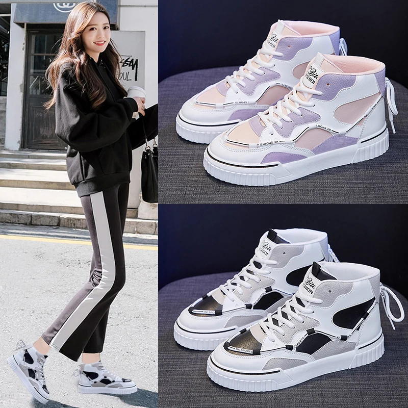 

Women's Casual Shoes Classic High Top Walking Shoes Women Fashion Sneakers Trend Student Shoes Popular Fitness Shoes Board Shoes