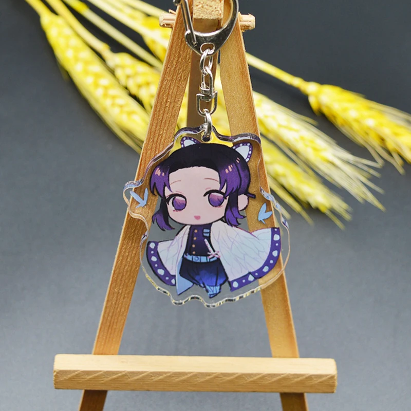 Аниме Demon slayer брелок мультфильм рисунок Kimetsu no Yaiba Kamado Tanjirou двухсторонний акриловый брелок для косплея подарок - Color: 5