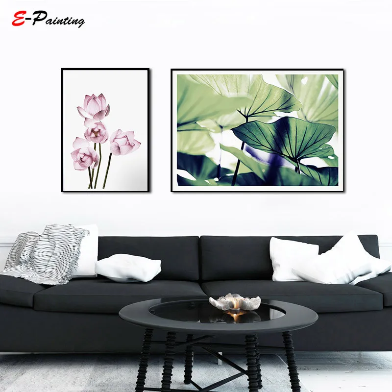 Современное настенное изображение на холсте красивый цветочный принт лотоса