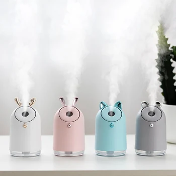 

Cute Pet USB Charging Air Humidifier Ultrasonic Cool Mist Aroma Essential Oil Diffuser with Color LED Light Home Appliances