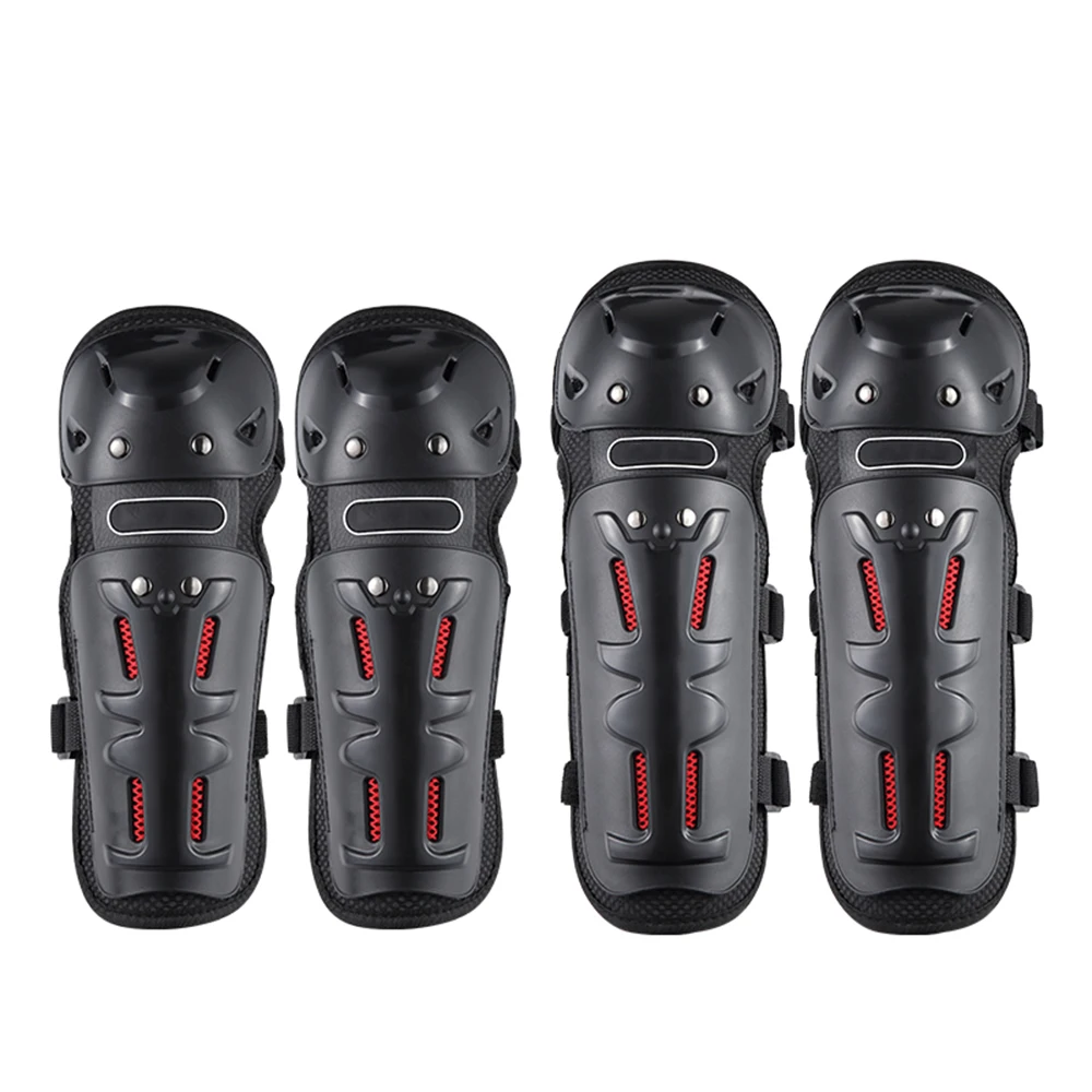 

4PCs Cycling Knee Brace and Elbow Guards Bicycle MTB Bike Motorcycle Riding Knee Support Protective Pads Guards Protector Gear