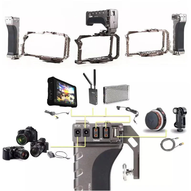 ROLUX RL-BD1170N аккумуляторная батарея для Bmpcc 4K 6K камера клетка для кролика система питания Боковая ручка для осветительной стойки